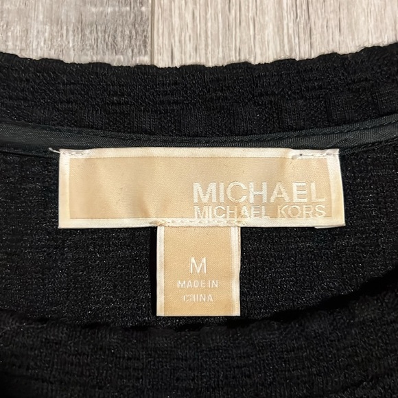 Michael Kors Short Sleeve Textured Grid Dress - Picture 8 of 14